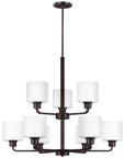 Sea Gull Lighting Canfield 9-Light Chandelier - 9.5W