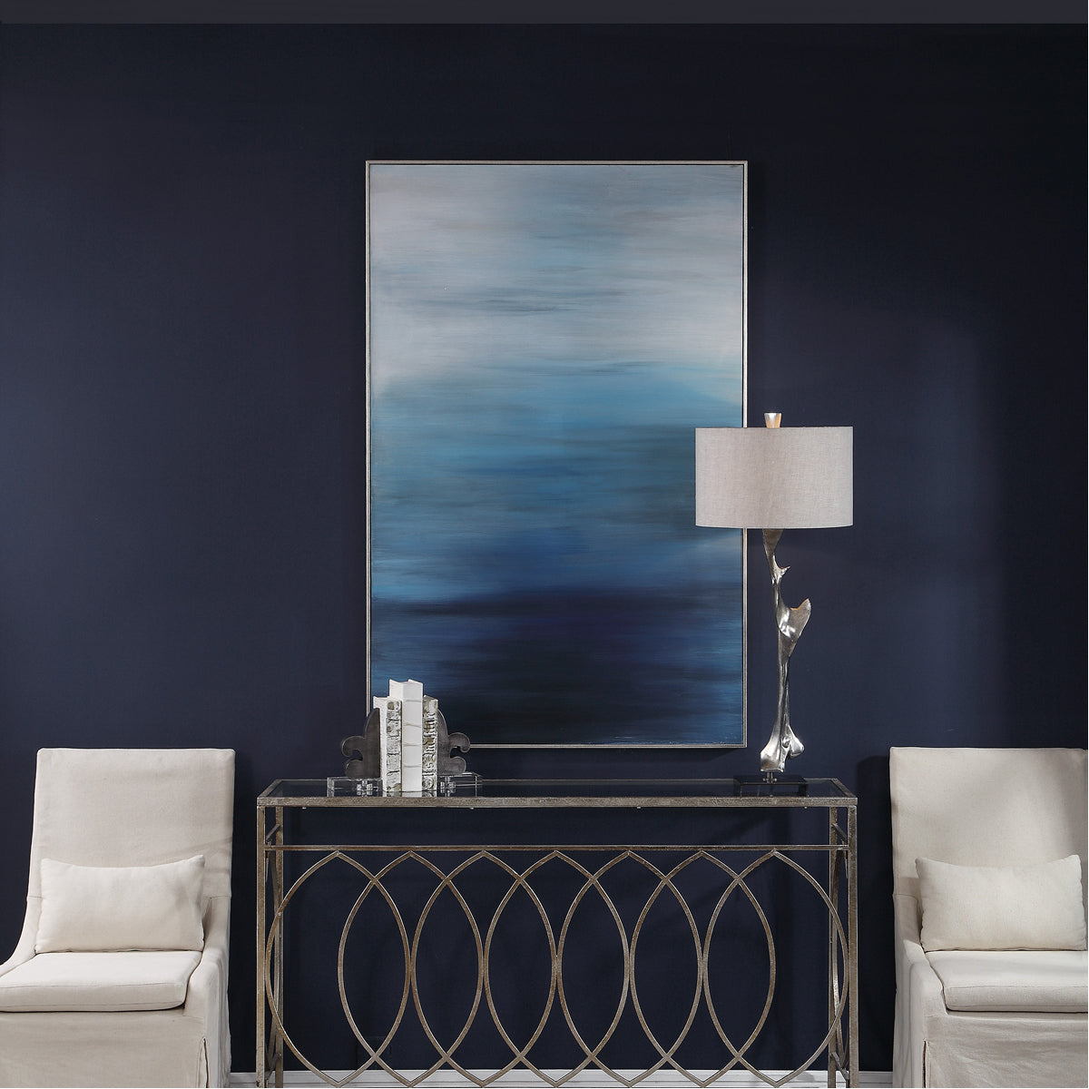 Uttermost Moonlit Sea Hand-Painted Canvas Art