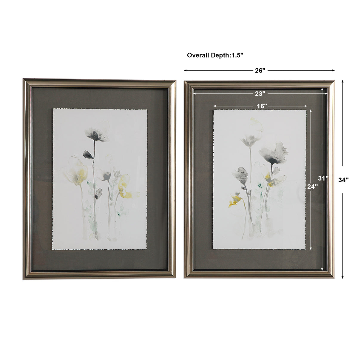 Uttermost Stem Illusion Floral Art, Set of 2