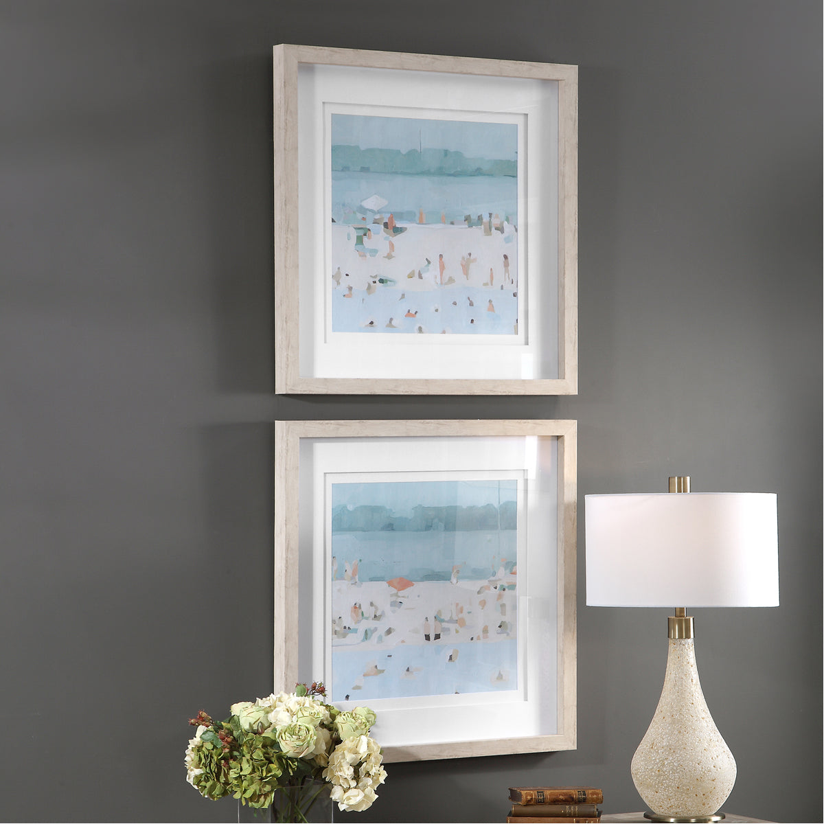 Uttermost Sea Glass Sandbar Framed Prints, Set of 2