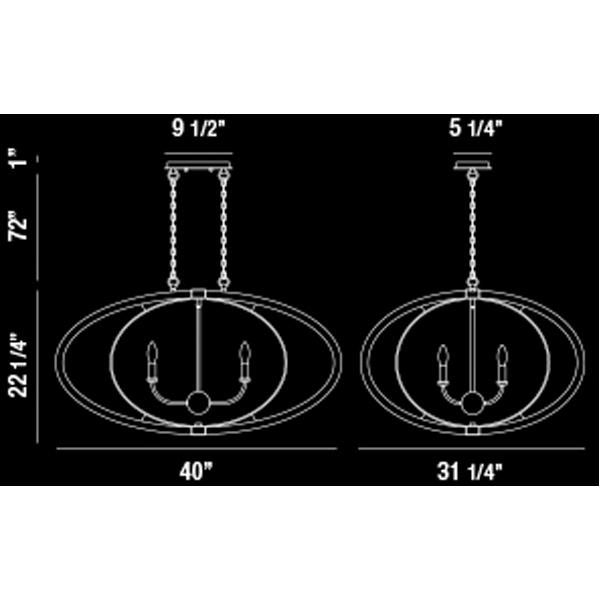 Eurofase Amherst 6-Light Oval Chandelier