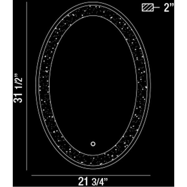 Eurofase Back-lit LED Oval Crystal Mirror