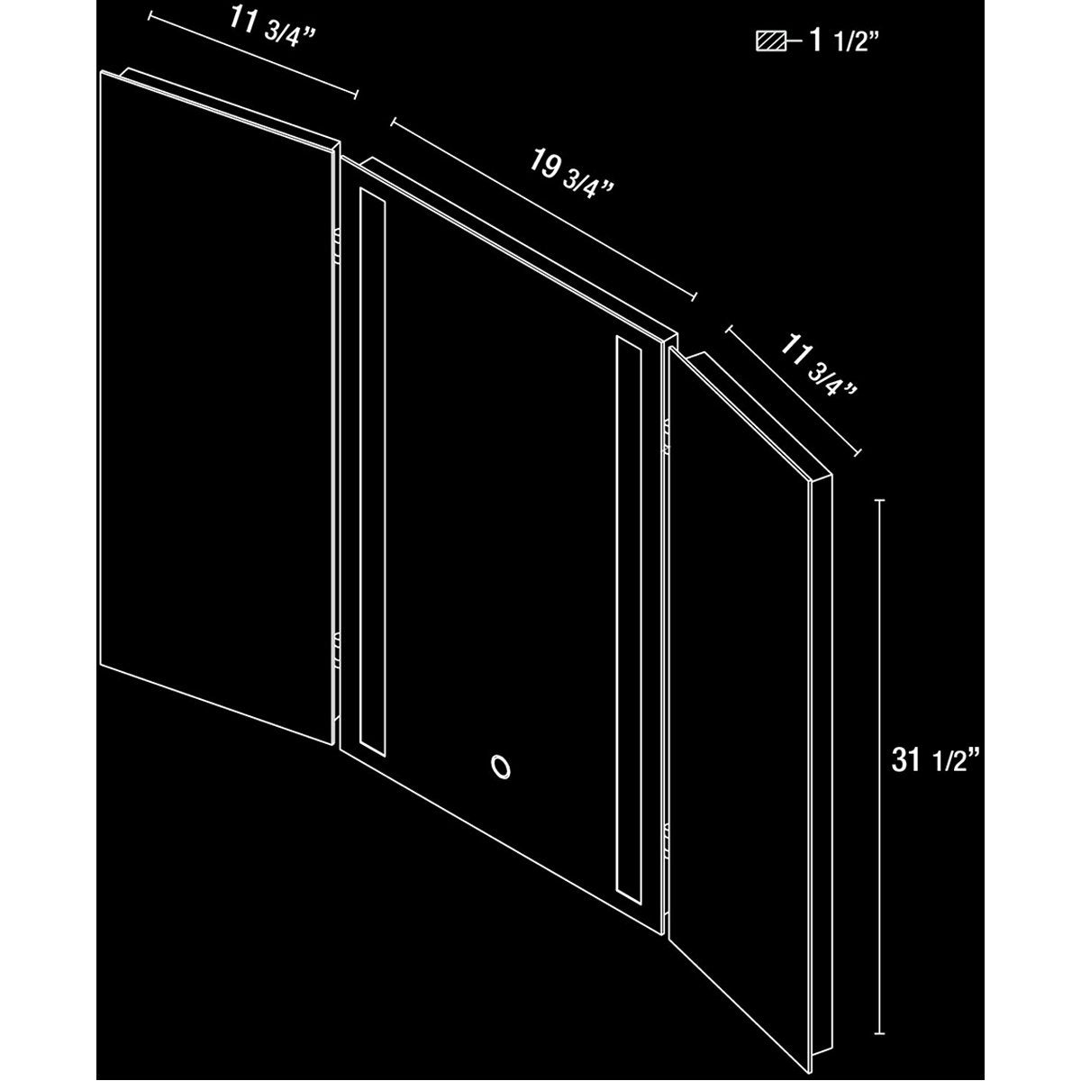 Eurofase Tri-fold LED Small Mirror