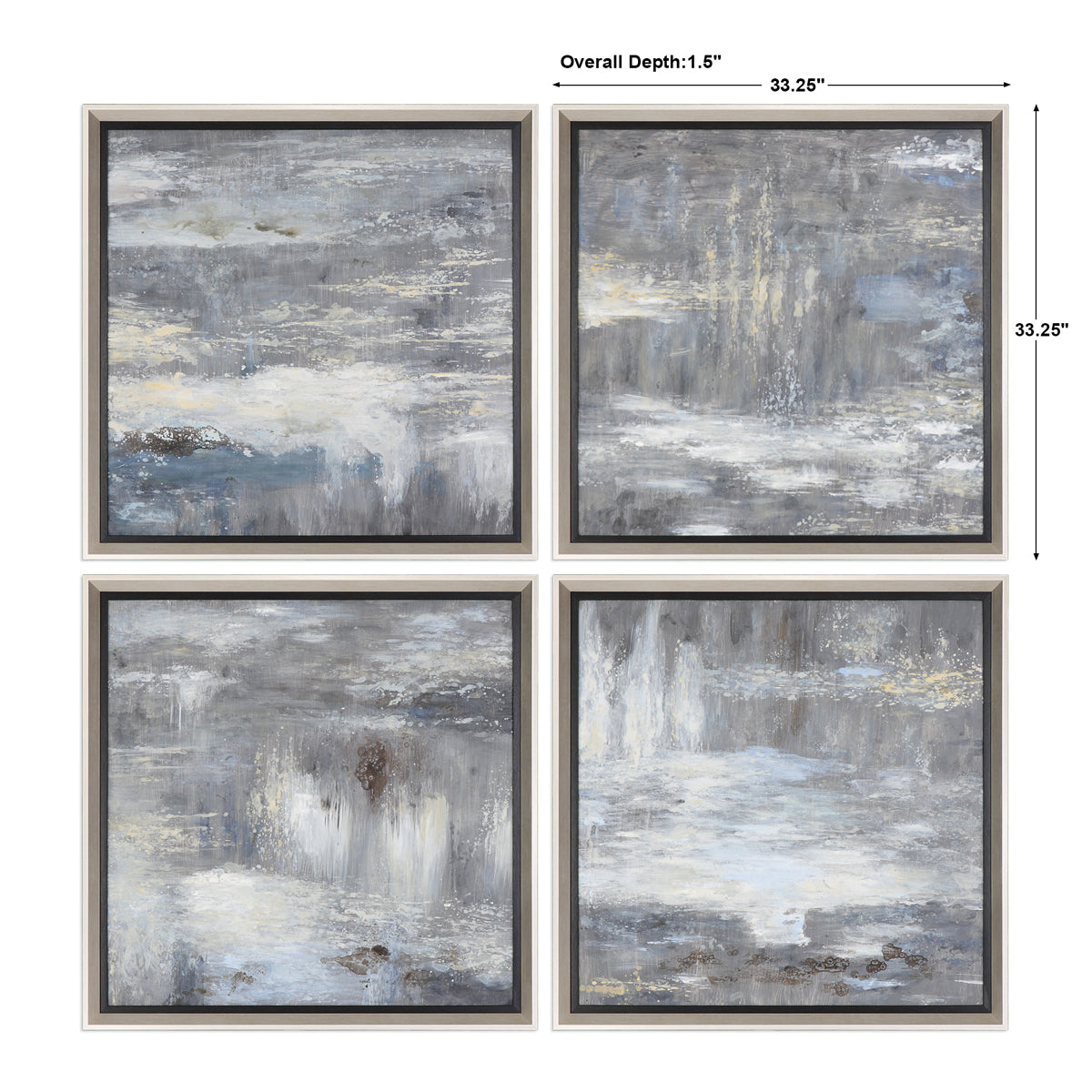 Uttermost Shades Of Gray hand-painted Art, Set of 4