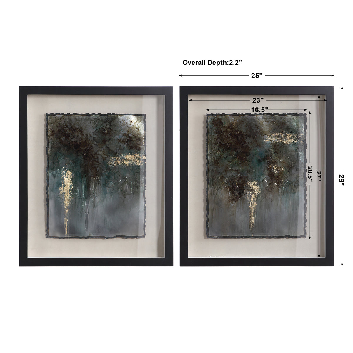 Uttermost Rustic Patina Framed Prints, Set of 2