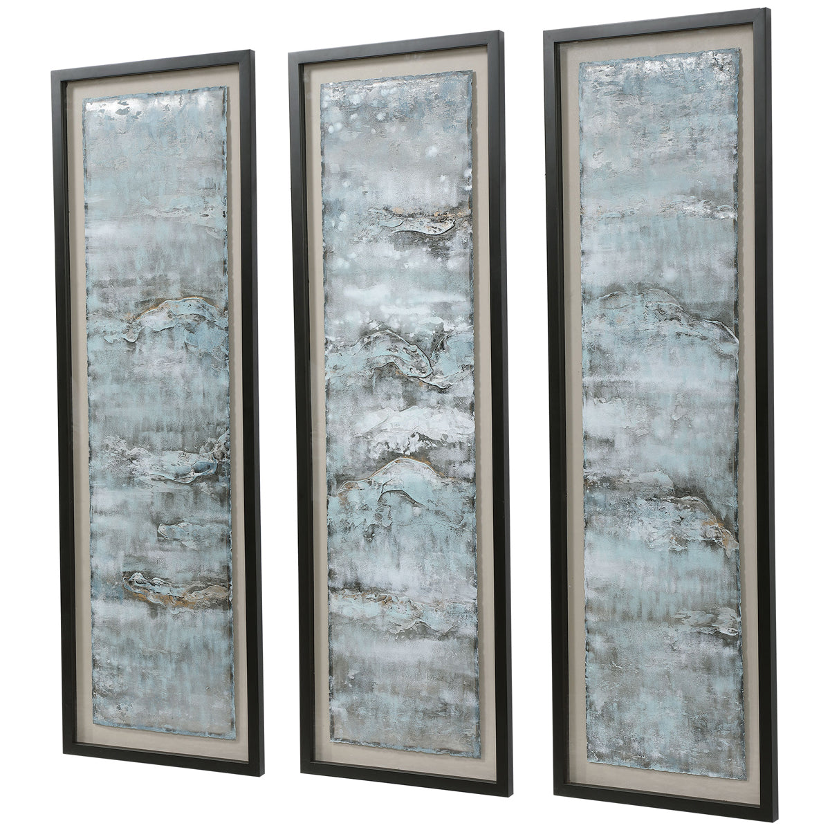 Uttermost Ocean Swell Painted Metal Art, Set of 3