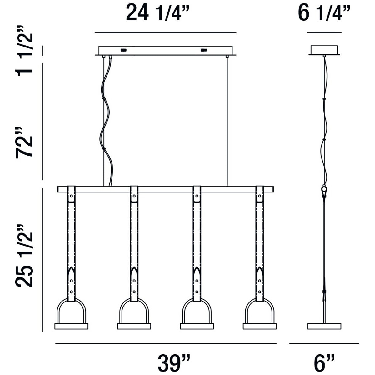 Eurofase Lappin 39-Inch Linear Chandelier