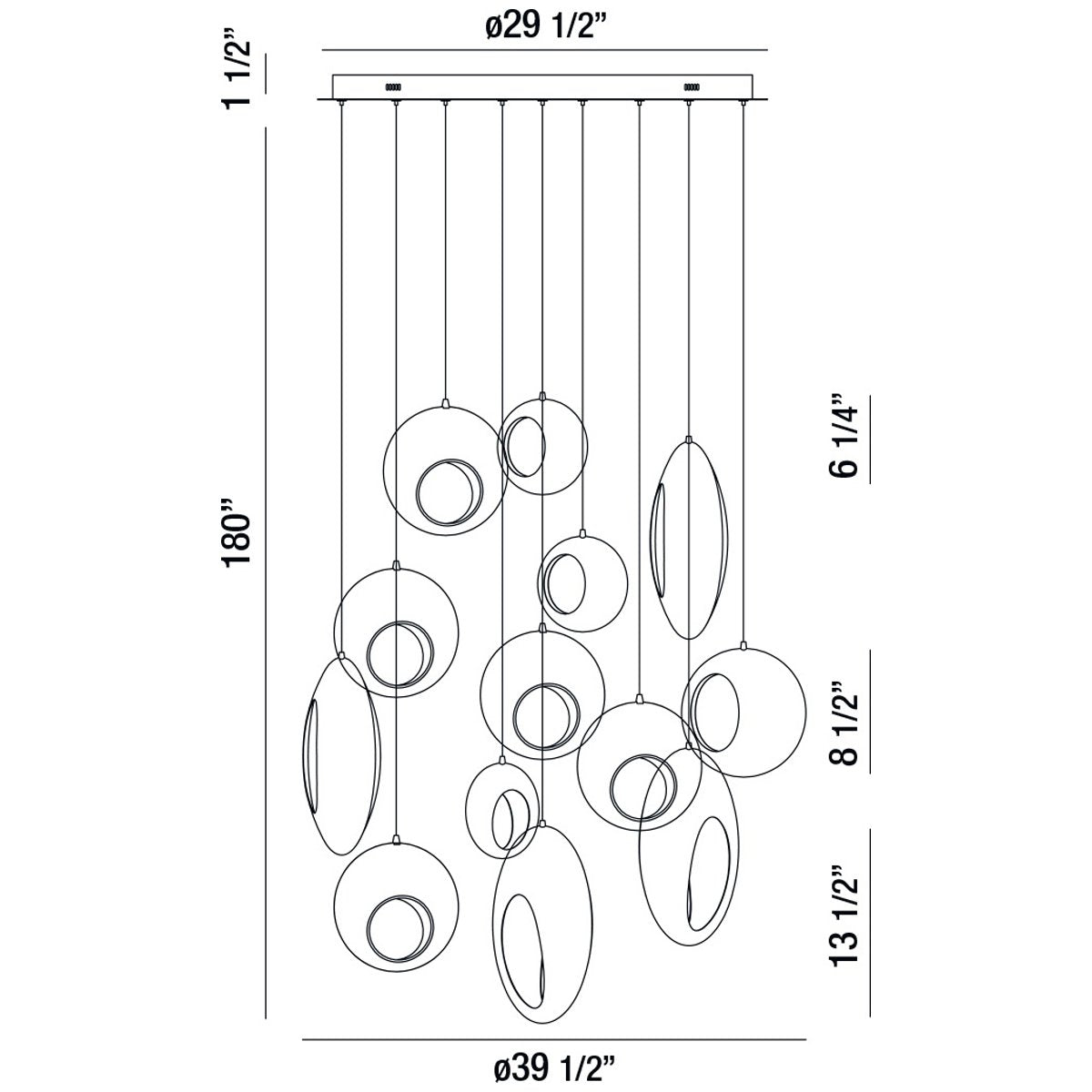 Eurofase Arlington 40-Inch Round Chandelier