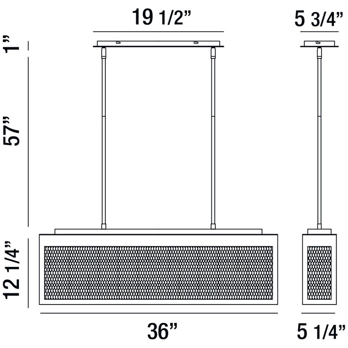 Eurofase Coop 36-Inch Rectangular Chandelier