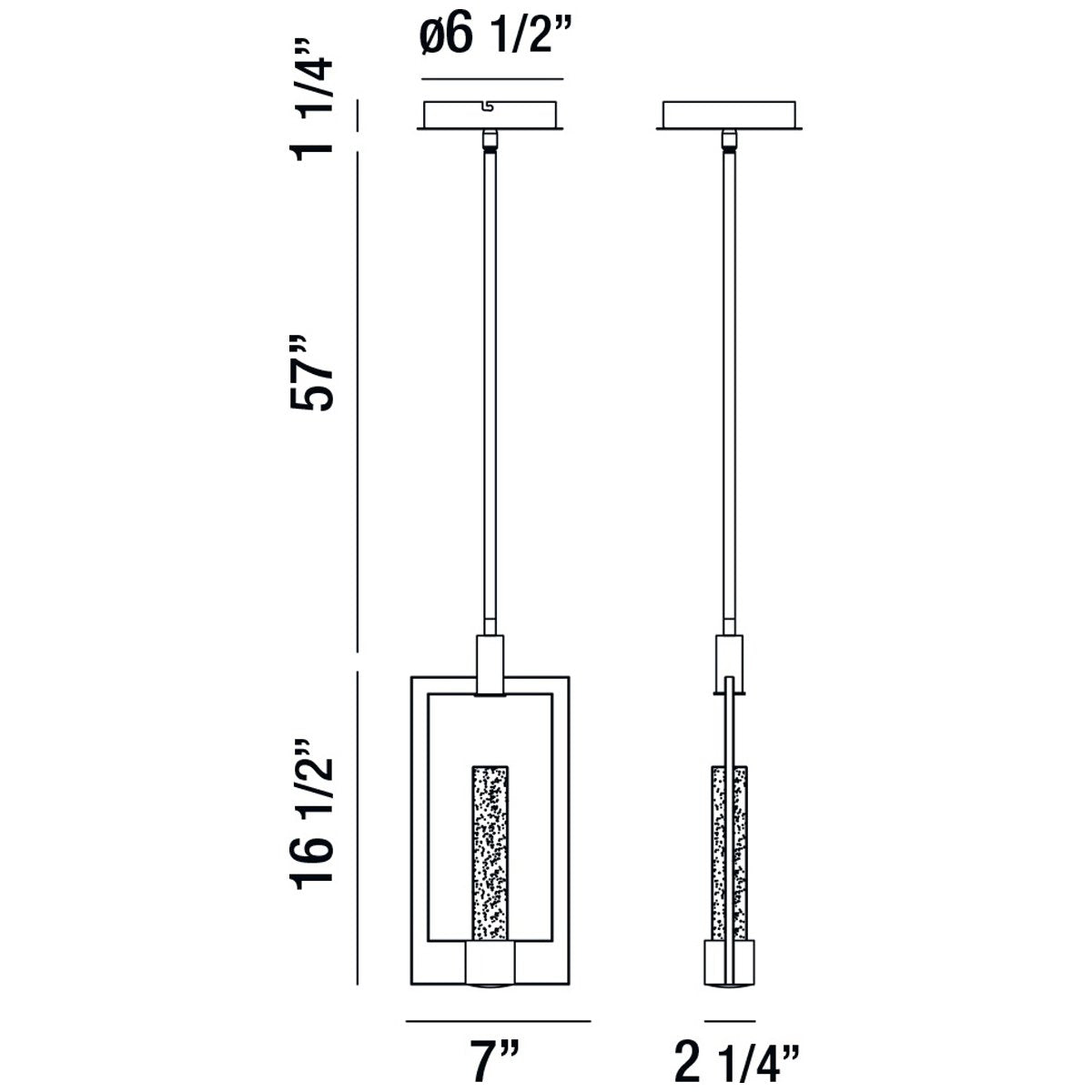 Eurofase Hanson 7-Inch Rectangular Pendant