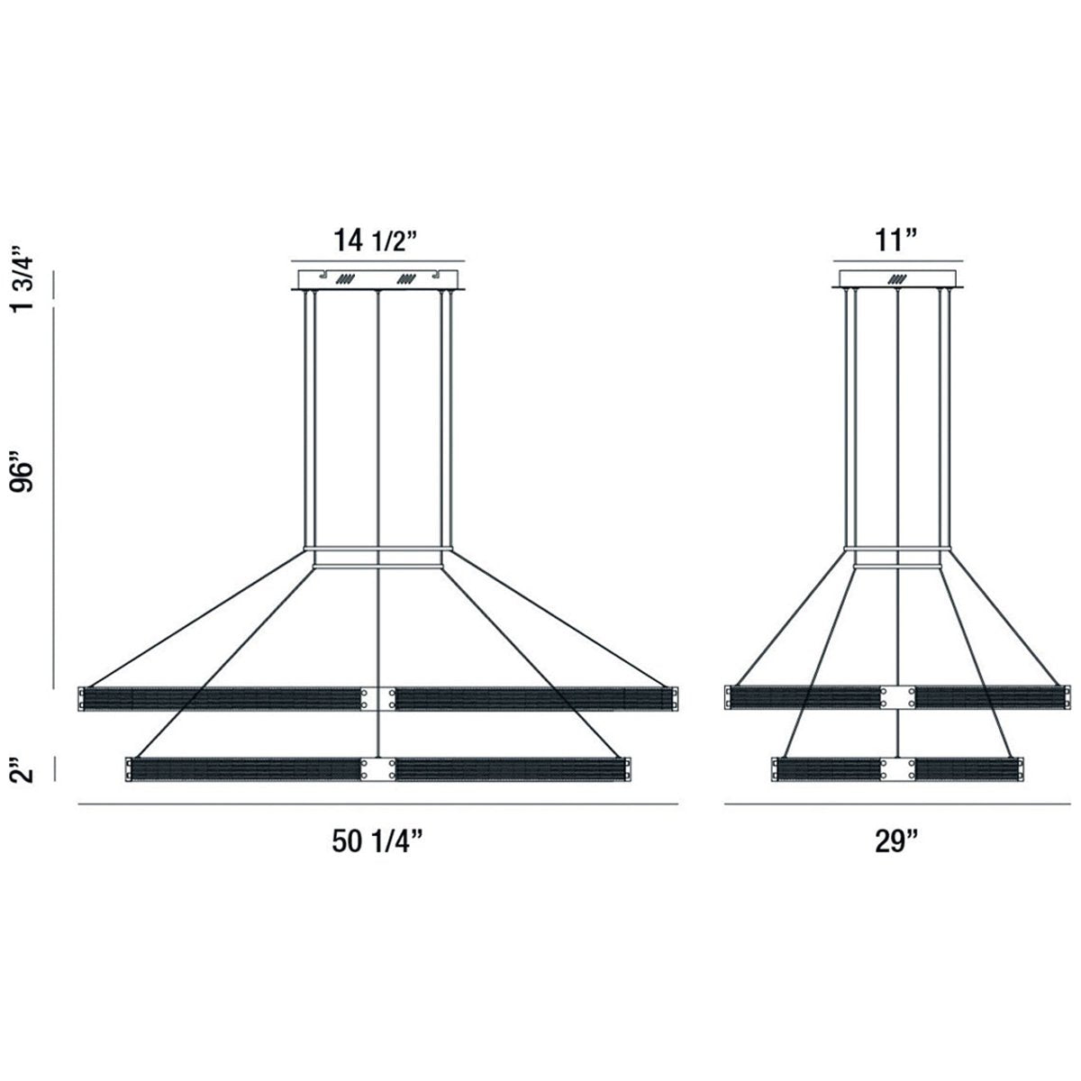 Eurofase Admiral 2-Tier Rectangular LED Chandelier