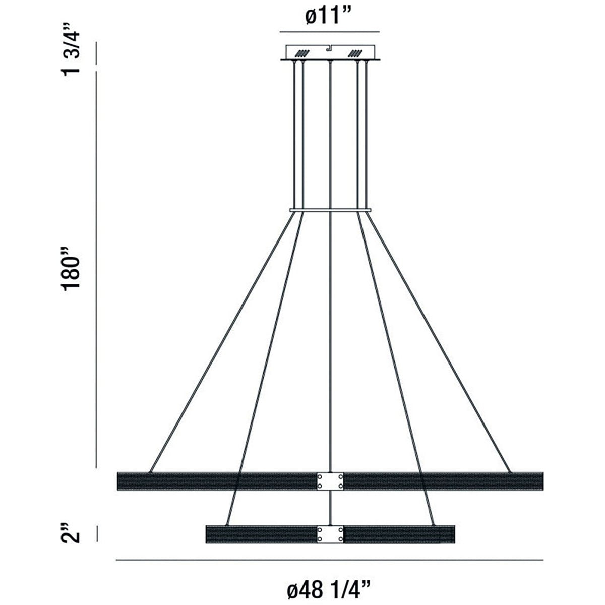 Eurofase Admiral 48-Inch 2-Tier Round Chandelier