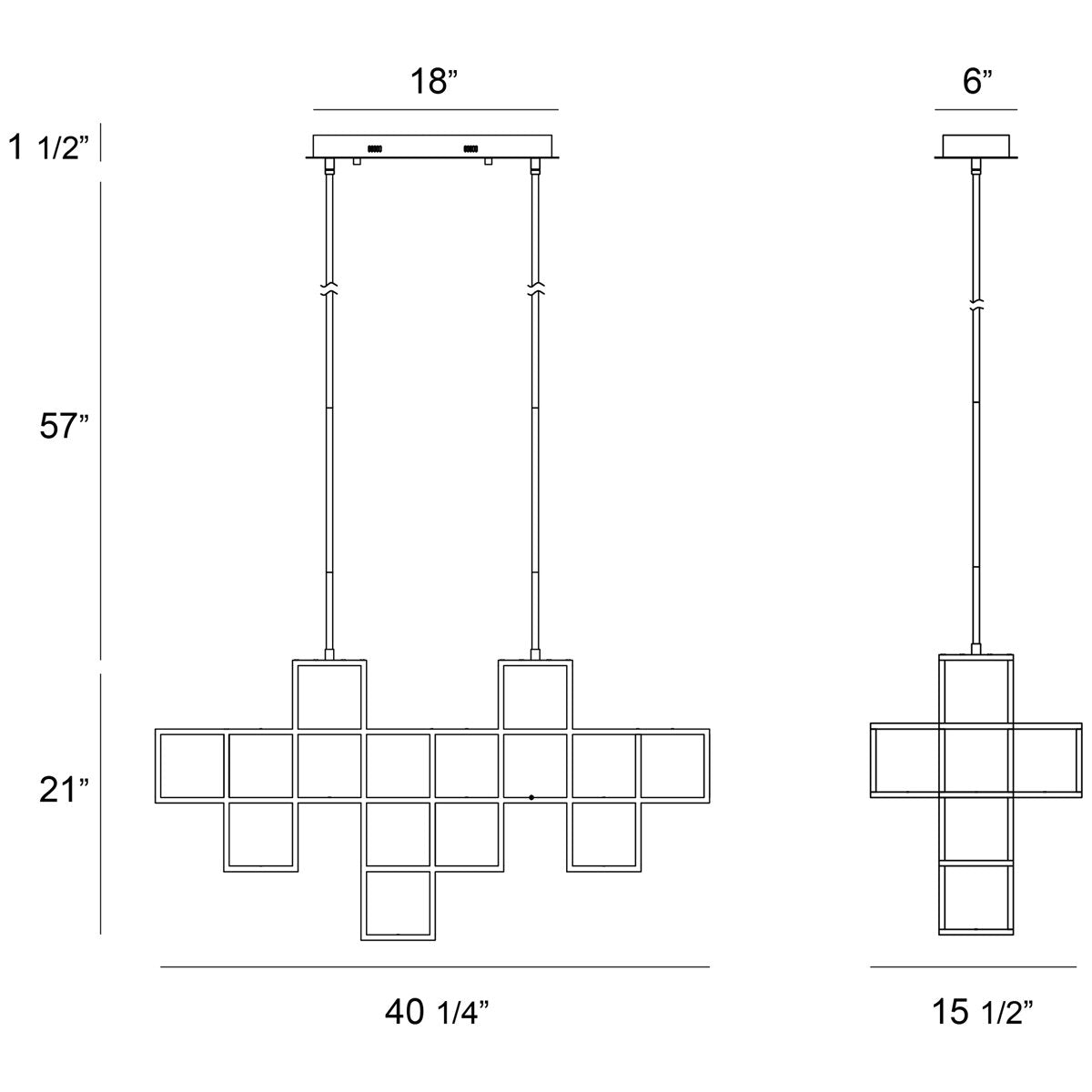 Eurofase Ferro 9-Light Linear LED Chandelier