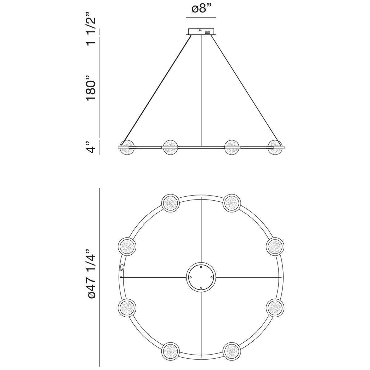 Eurofase Circolo 8-Light LED Chandelier