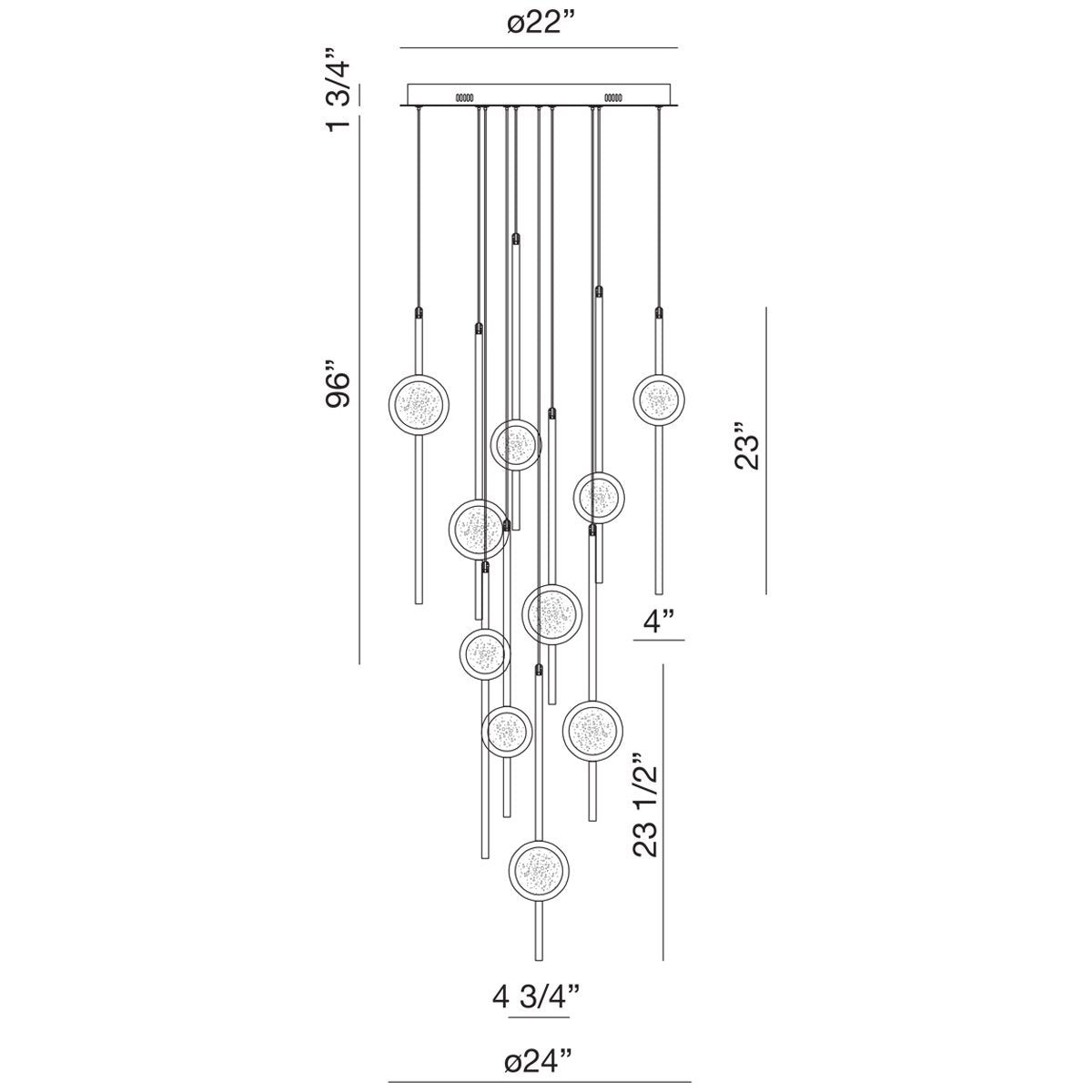 Eurofase Barletta 10-Light LED Chandelier