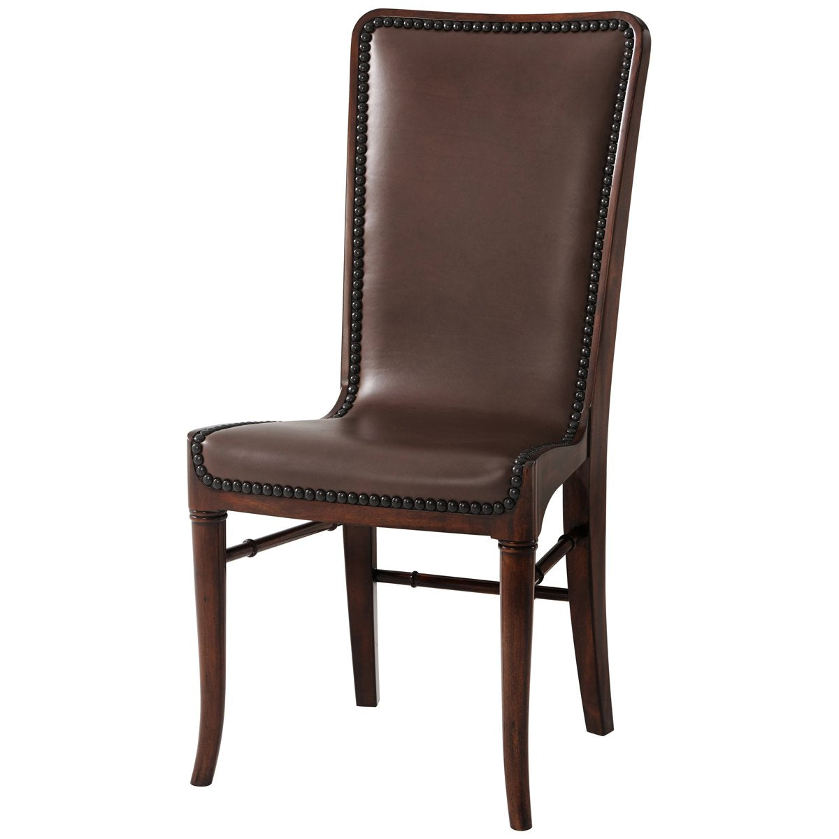 Theodore Alexander Leather Sling Dining Chair, Set of 2