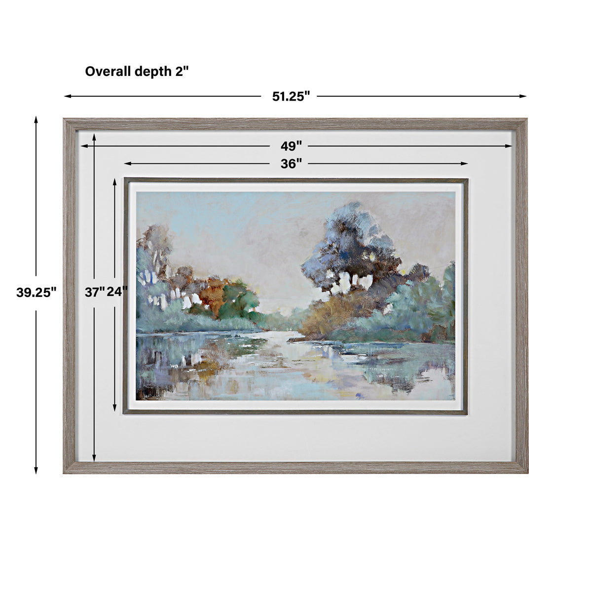 Uttermost Morning Lake Watercolor Framed Print