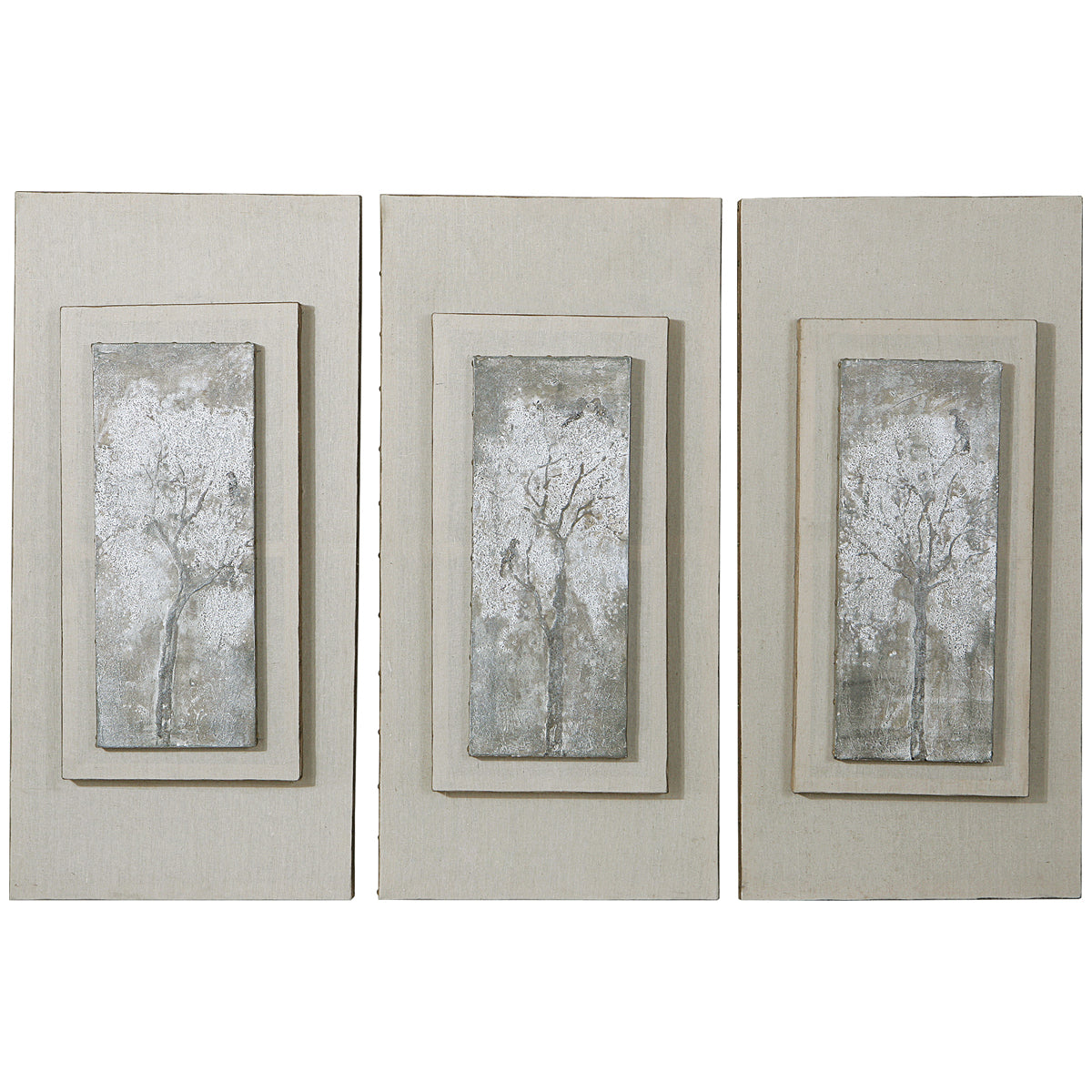 Uttermost Triptych Trees Hand-Painted Art, Set of 3