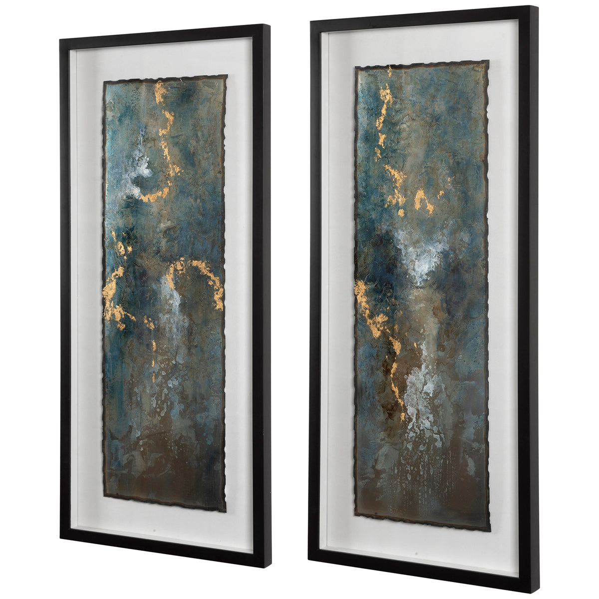 Uttermost Glimmering Agate Abstract Prints, Set of 2