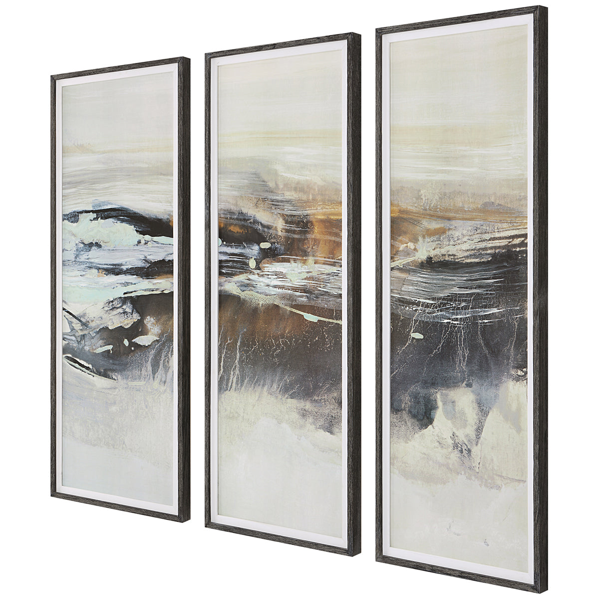 Uttermost Graphite Horizon Framed Prints, Set of 3