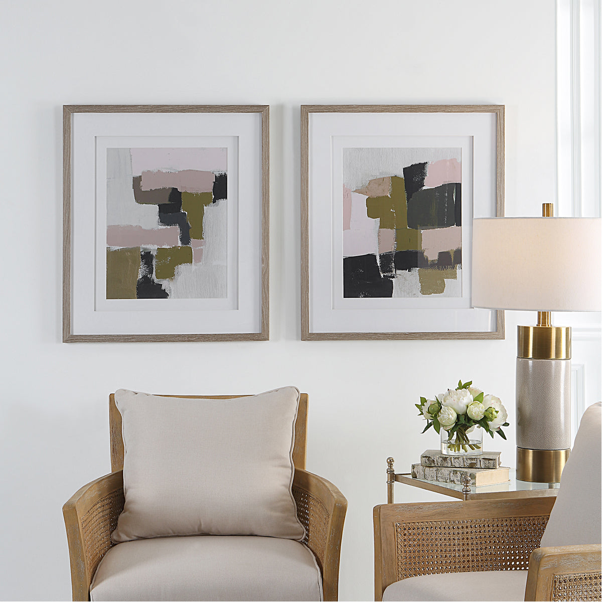 Uttermost Color Block Framed Prints, Set of 2