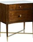 Hickory White Novella Nightstand with Stone Top