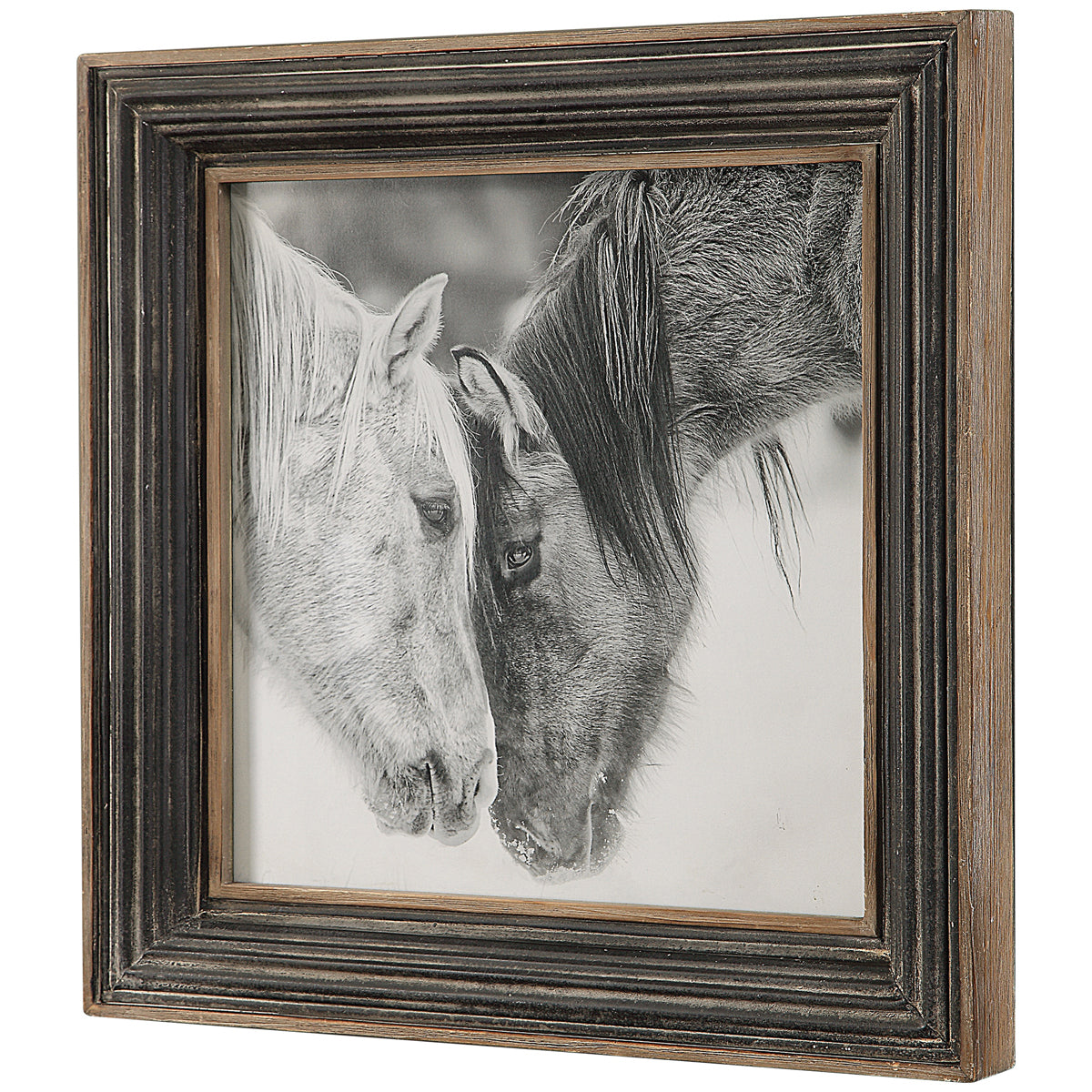 Uttermost Custom Black and White Horses Print