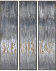 Uttermost Gray Showers Hand Painted Canvases Art, Set of 3