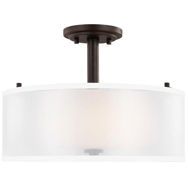 Sea Gull Lighting Elmwood Park 2-Light Semi-Flush Mount with Bulb