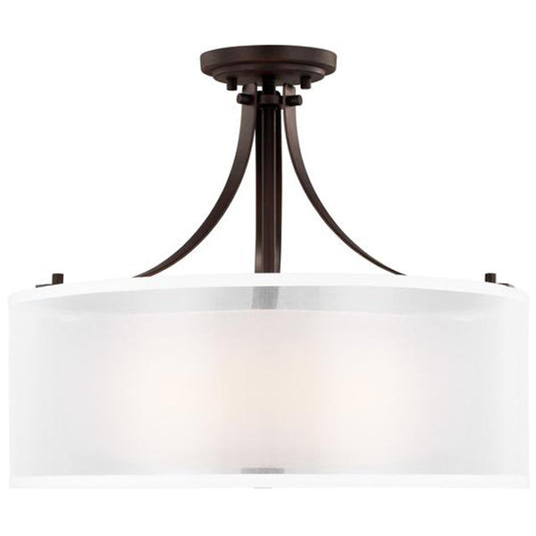 Sea Gull Lighting Elmwood Park 3-Light Semi-Flush Mount without Bulb