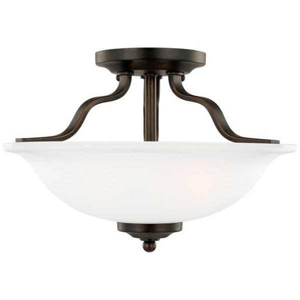 Sea Gull Lighting Emmons 2-Light Semi-Flush with Bulb