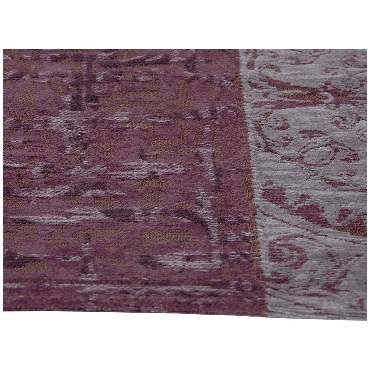 Louis de Poortere Vintage Patchwork 8008 Pale Purple Rug, 4&#39;7&quot; x 6&#39;7&quot;