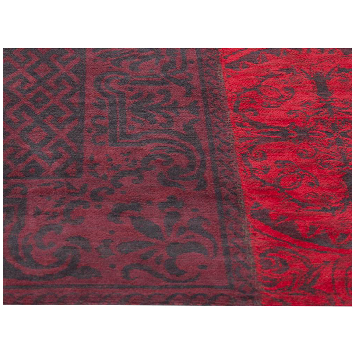 Louis de Poortere Vintage Patchwork 8014 Red Rug, 5&#39;7&quot; x 7&#39;10&quot;