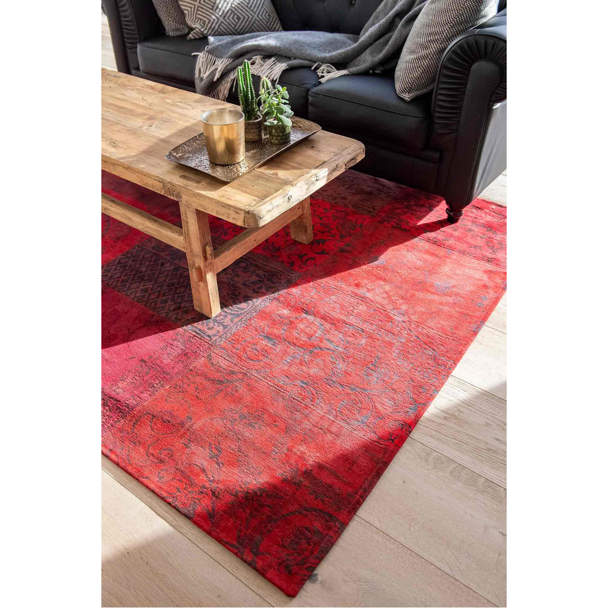 Louis de Poortere Vintage Patchwork 8014 Red Rug, 5&#39;7&quot; x 7&#39;10&quot;