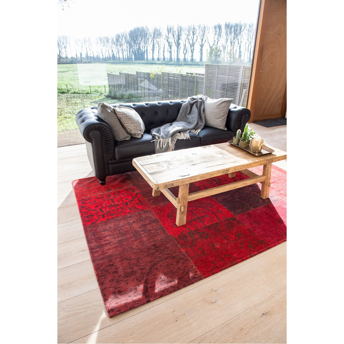 Louis de Poortere Vintage Patchwork 8014 Red Rug, 5&#39;7&quot; x 7&#39;10&quot;