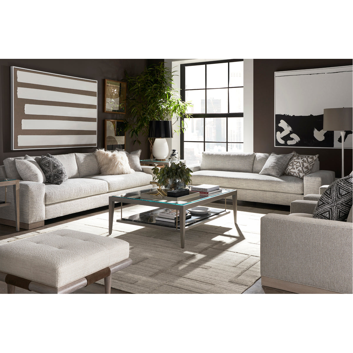 Vanguard Furniture Burke Extended Two Border Sofa