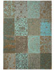 Louis de Poortere Vintage Patchwork 8006 Sea Blue Rug, 7'6" x 10'10"