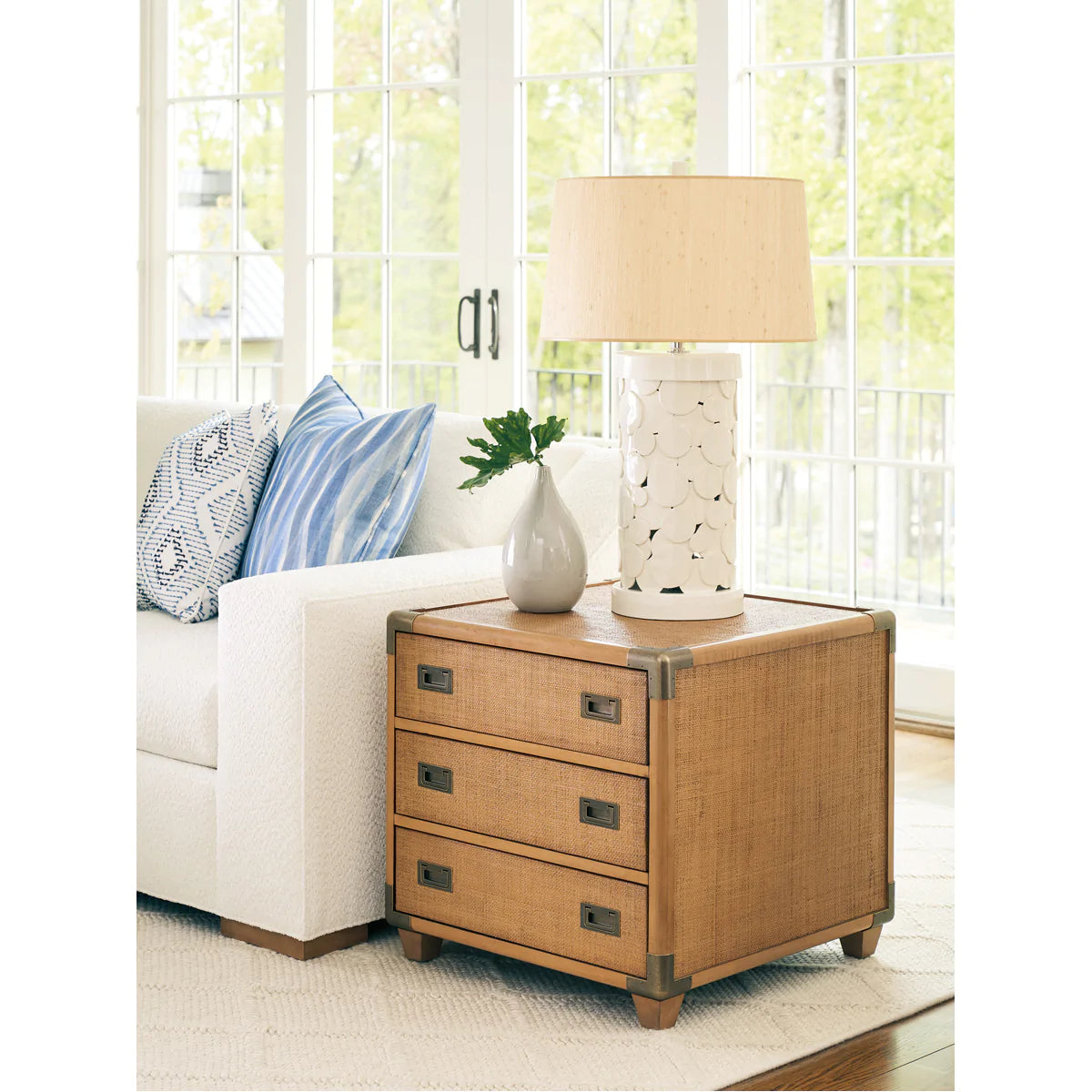 Lexington Barclay Butera Laguna Sapphire Woven Trunk End Table