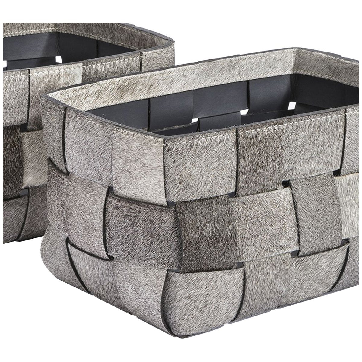 Interlude Home Perrin Hide Baskets, 2-Piece Set