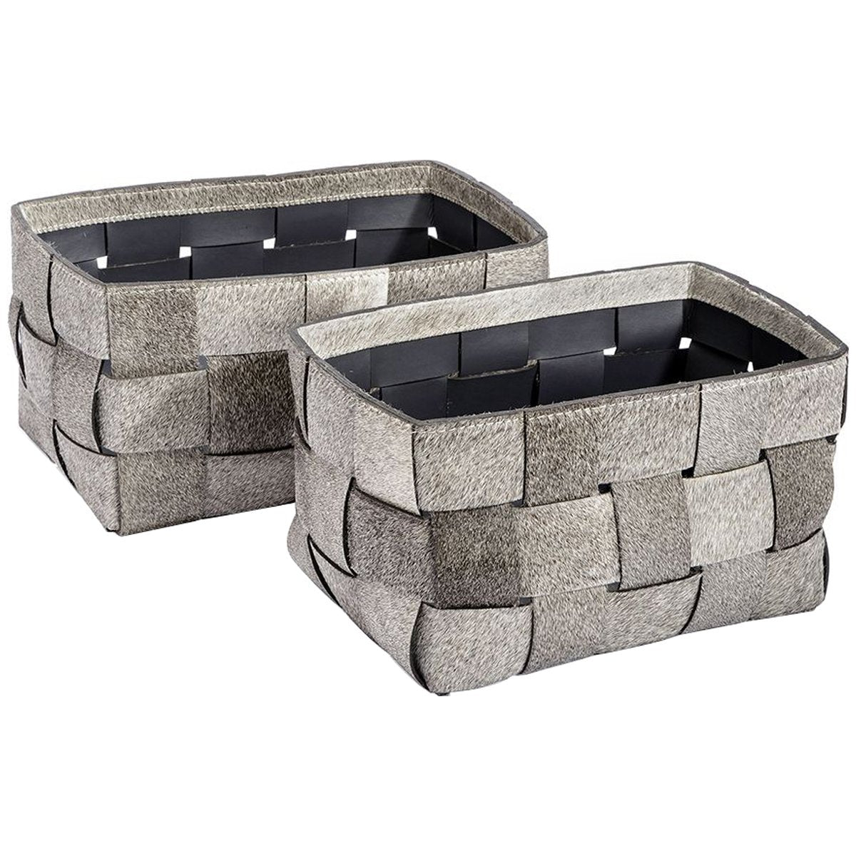 Interlude Home Perrin Hide Baskets, 2-Piece Set