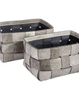 Interlude Home Perrin Hide Baskets, 2-Piece Set