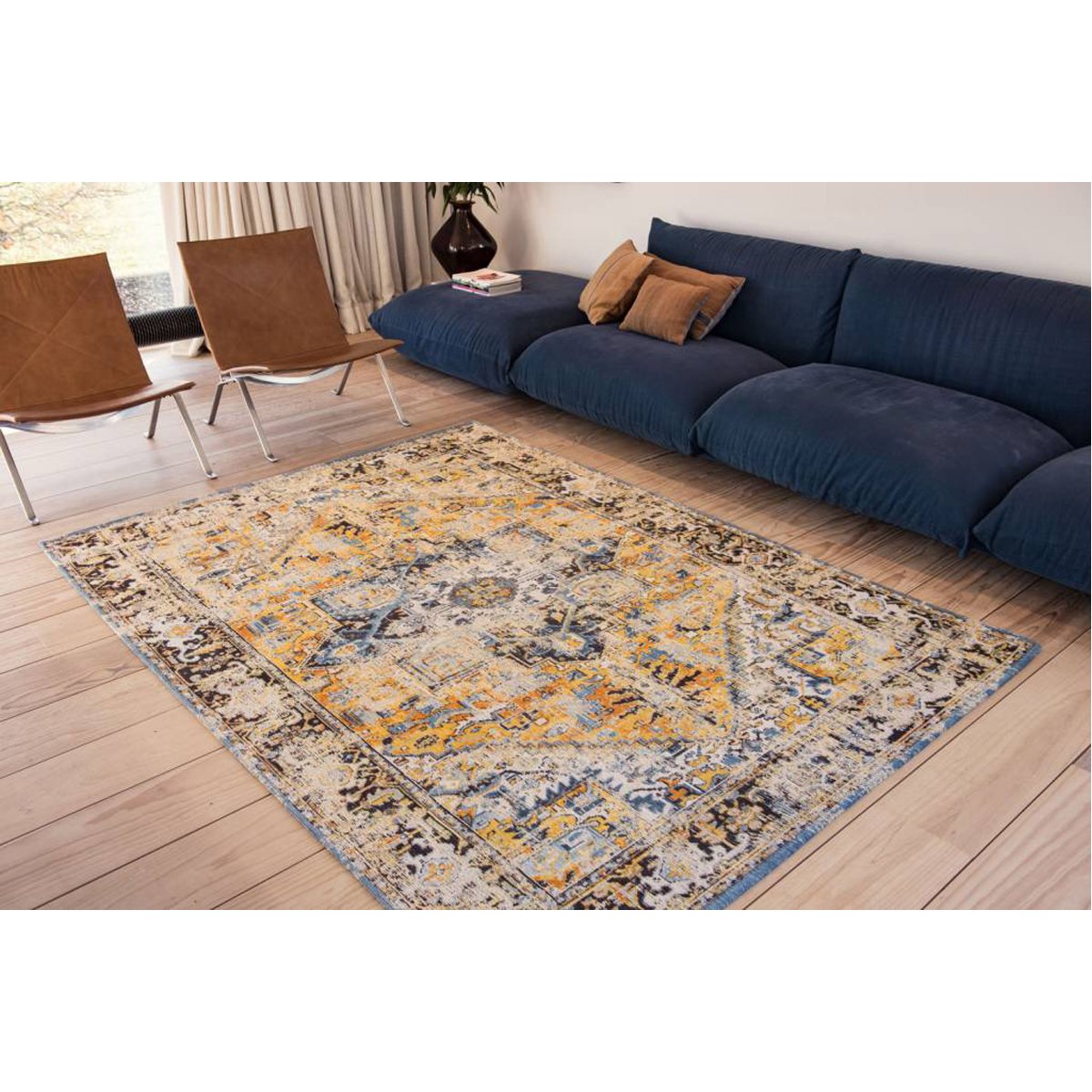 Louis de Poortere Antiquarian Heriz Antique 8704 Amir Gold Rug