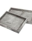 Interlude Home Nadine Rectangular Hide Trays, 2-Piece Set