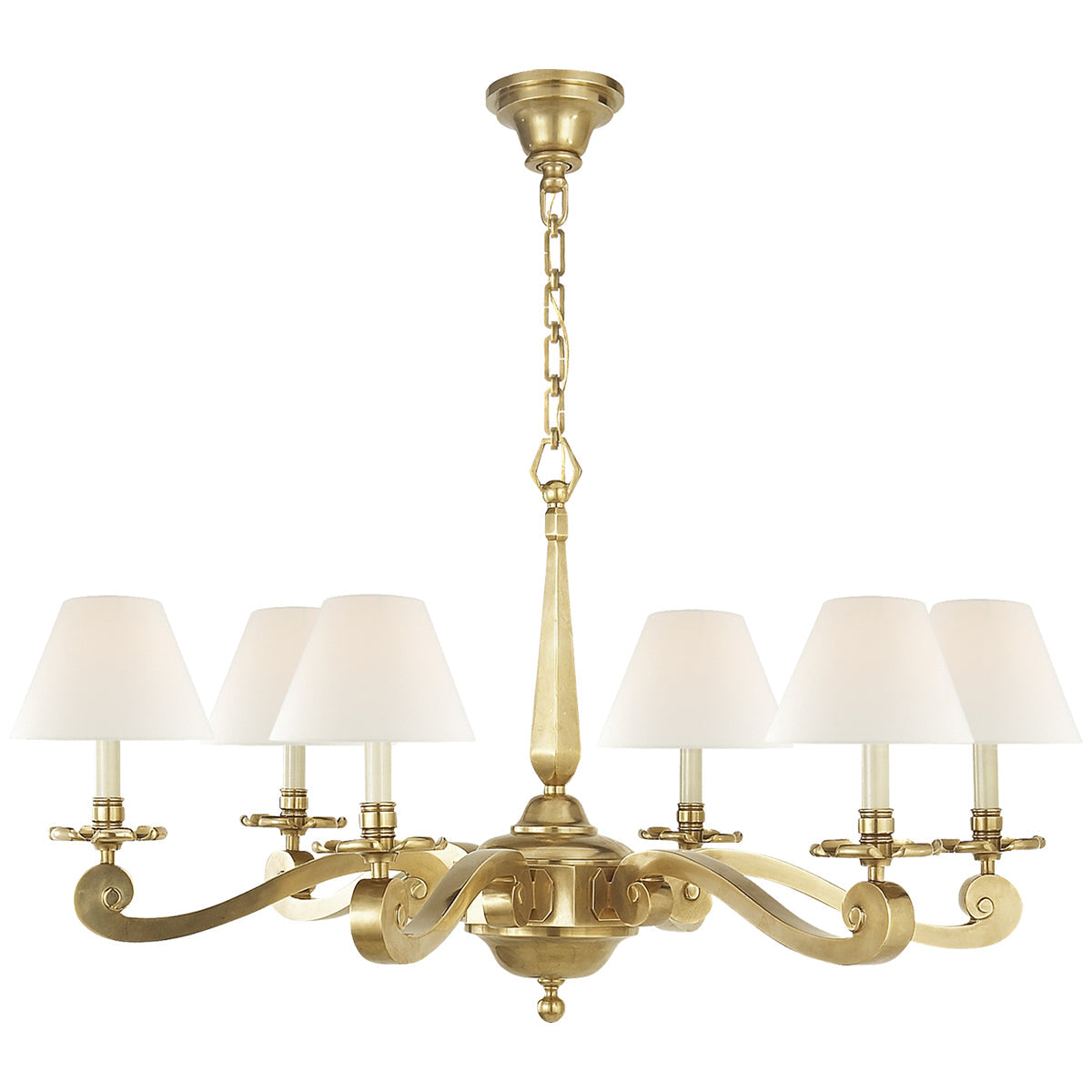 Visual Comfort Myrna Chandelier with Linen Shades