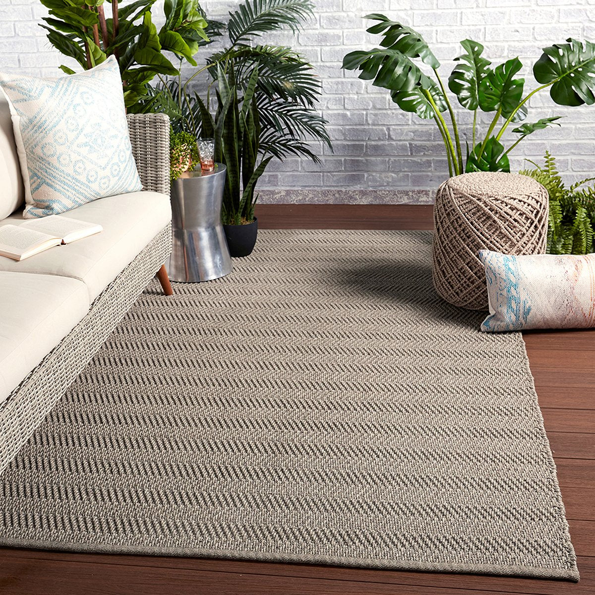 Jaipur Altitude Saeler Stripes Textured Gray ALD01 Rug