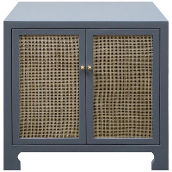 Worlds Away Cane Cabinet with Brass Hardware