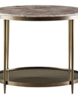 Baker Furniture Oberon End Table with Rose Quartz Top BA3659