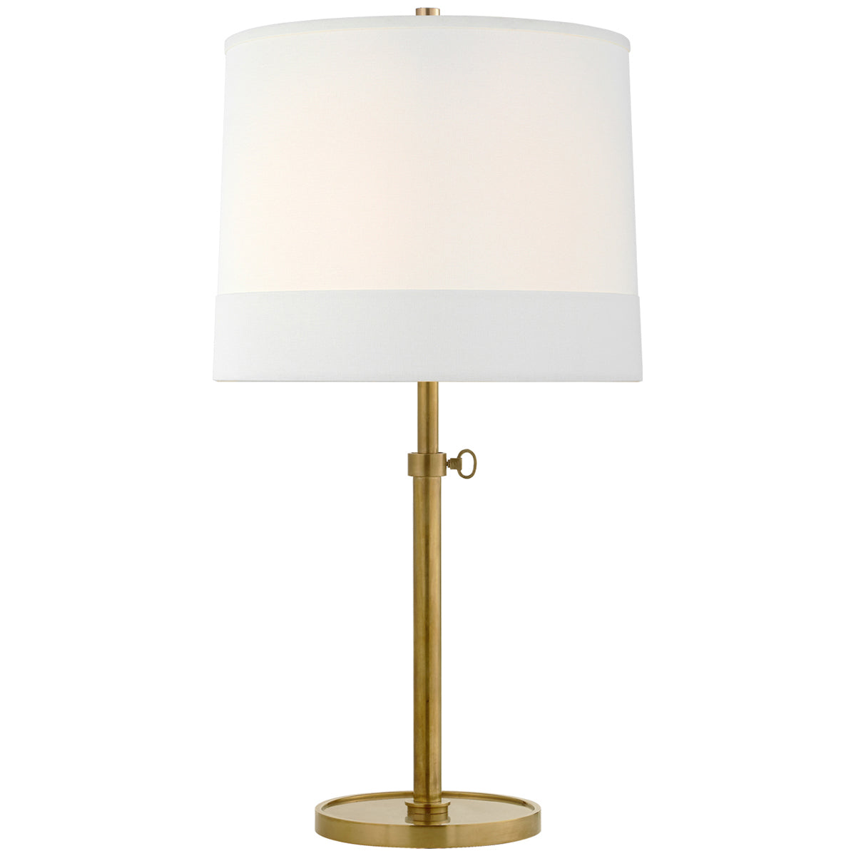 Visual Comfort Simple Adjustable Table Lamp with Banded Linen Shade