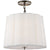 Visual Comfort Simple Scallop Large Hanging Shade with Linen Shade