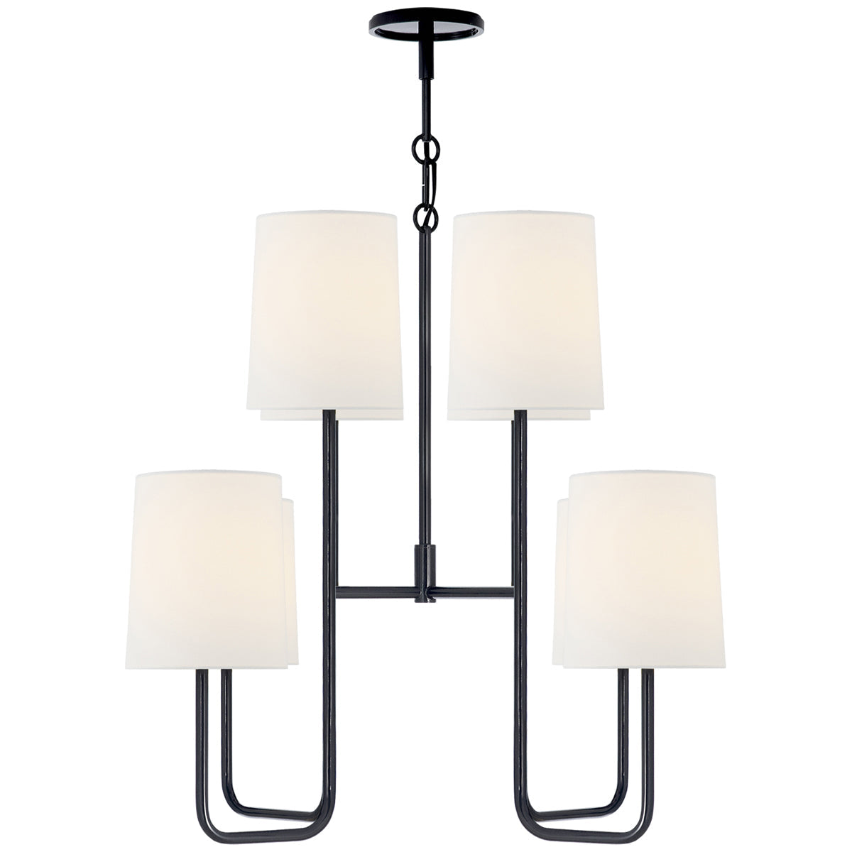 Visual Comfort Go Lightly Medium Chandelier with Linen Shades